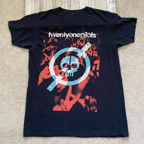 Twenty One Pilots Chest Approx. 19.5'' Skeleton Clique Graphic Band Tee T-Shirt - Picture 1 of 12